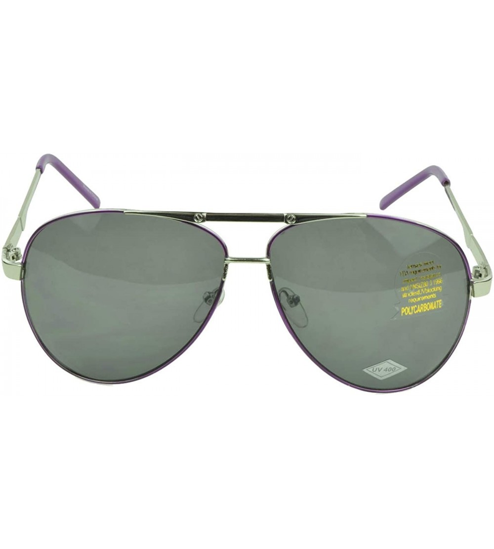 Square Trendy Classic Aviator Sunglasses Men/Women Sunglasses 100% UV Protection - Purple - CF129IJX5Q1 $18.79