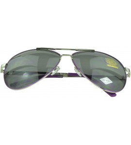 Square Trendy Classic Aviator Sunglasses Men/Women Sunglasses 100% UV Protection - Purple - CF129IJX5Q1 $18.79