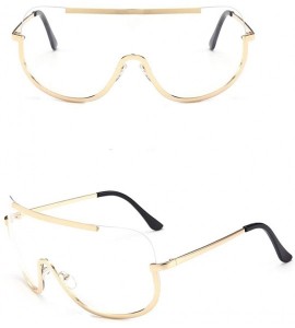 Aviator Women Vintage Retro Glasses Unisex Fashion Aviator Mirror Lens Sunglasses - Clear - CO18DXM8QQD $17.70