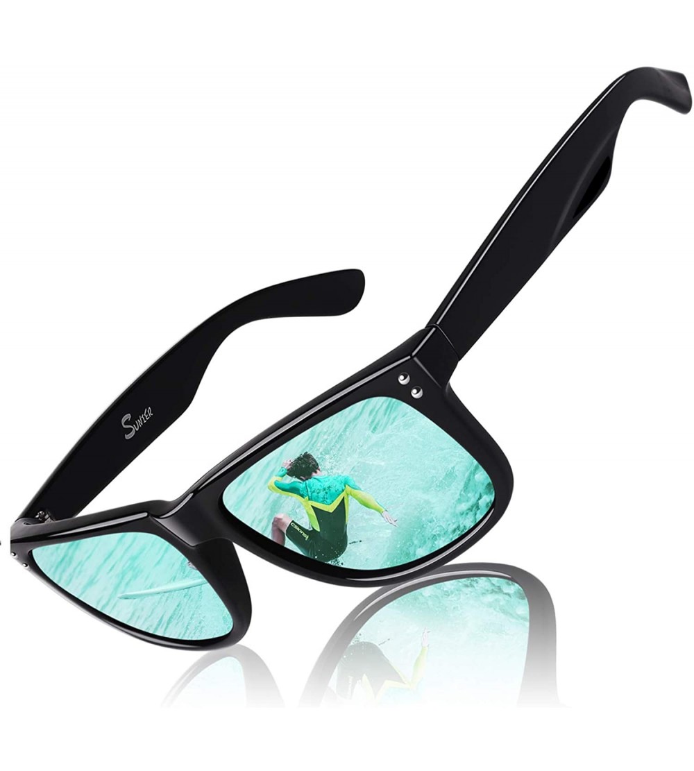Square Polarized Sunglasses for Men Retro Classic Square Frame Shades SR003 - CA18TXIN0L0 $34.35
