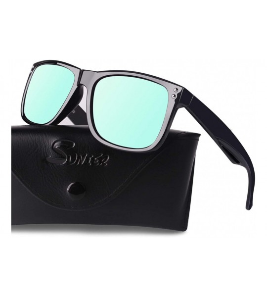 Square Polarized Sunglasses for Men Retro Classic Square Frame Shades SR003 - CA18TXIN0L0 $34.35