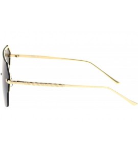 Rimless Robotic Rimless Shield Futuristic Luxury Hip Hop Sunglasses - Gold Smoke - CJ18S7UXLUR $27.10