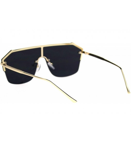 Rimless Robotic Rimless Shield Futuristic Luxury Hip Hop Sunglasses - Gold Smoke - CJ18S7UXLUR $27.10