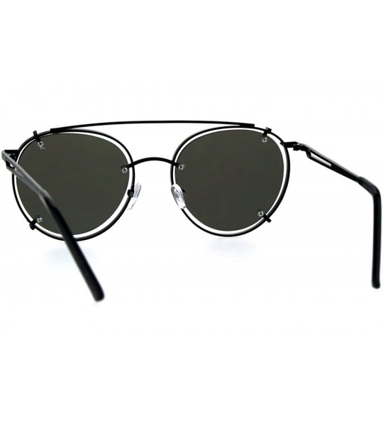 Aviator Pink Mirrored Lens Sunglasses Vintage Retro Fashion Round Aviator UV 400 - Black - CL187HY75RN $24.37