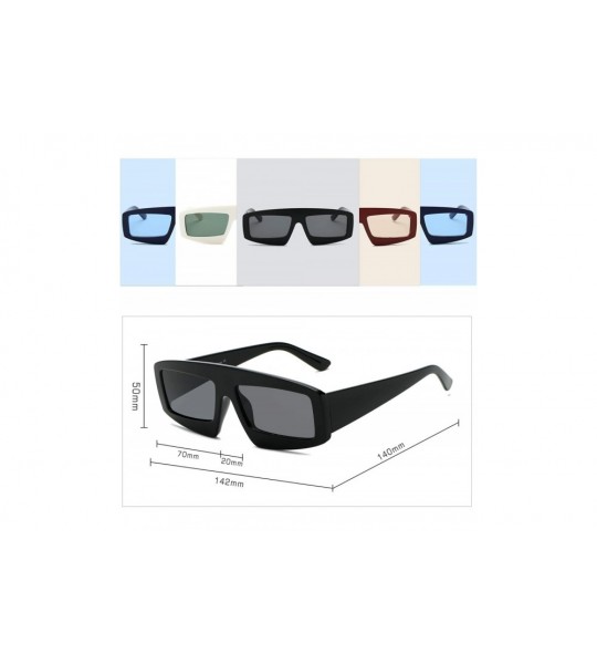 Rectangular Women Retro Vintage Futuristic Flat Lens Rectangular Sunglasses - Maroon - CN18I5YNKUK $18.61