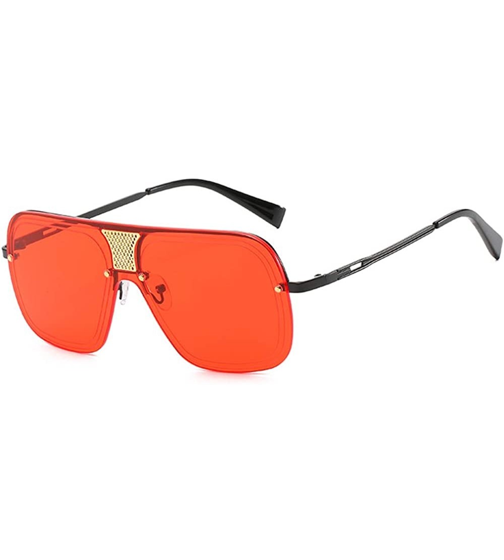 Rimless Rimless Oversized sunglasses for men women Retro Metal Frame UV400 Protection - 4 - CS199QH0LKK $30.13