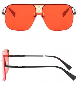 Rimless Rimless Oversized sunglasses for men women Retro Metal Frame UV400 Protection - 4 - CS199QH0LKK $30.13