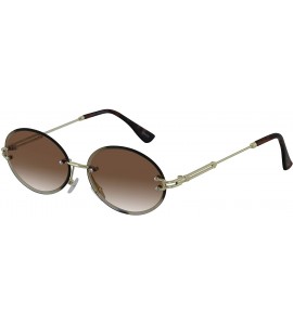 Rimless Elegant Rimless Vintage Retro Oval Gold Clear Lens Fashion Diamond Cut Edge Fashion Sunglasses - Brown - CW197CO99GC ...