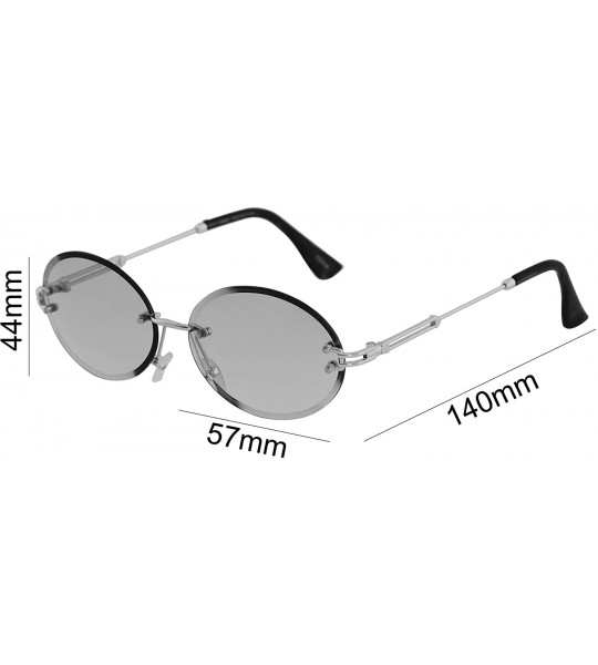 Rimless Elegant Rimless Vintage Retro Oval Gold Clear Lens Fashion Diamond Cut Edge Fashion Sunglasses - Brown - CW197CO99GC ...