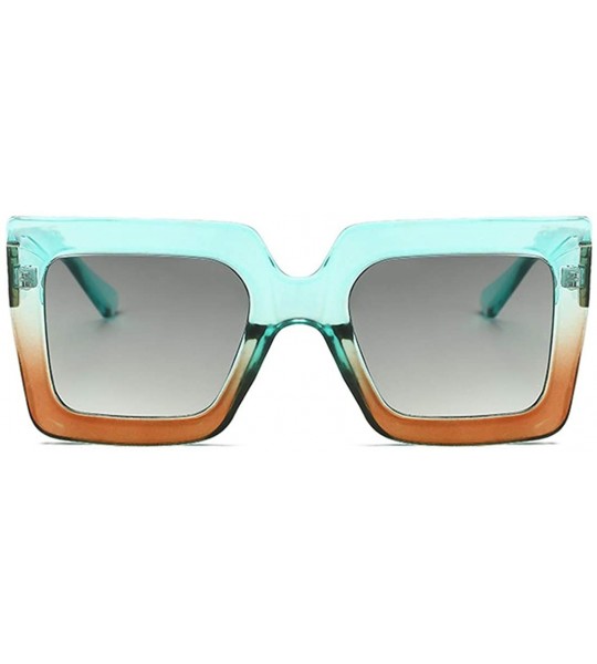 Sport Men and women Sunglasses Two-tone Big box sunglasses Retro glasses - Green - CS18LIXL63R $18.23