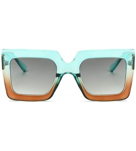 Sport Men and women Sunglasses Two-tone Big box sunglasses Retro glasses - Green - CS18LIXL63R $18.23