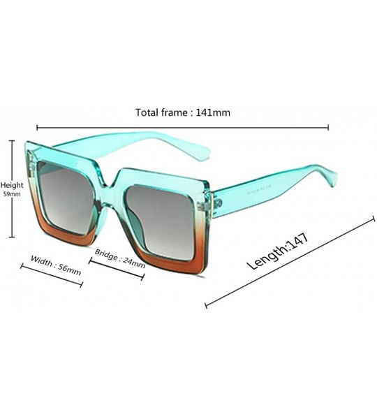 Sport Men and women Sunglasses Two-tone Big box sunglasses Retro glasses - Green - CS18LIXL63R $18.23