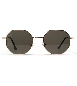 Square Women Vintage Sunglasses Men Metal Gold Green Brown 2019 Male Octagonal Sun Glasses Ladies Polygon Uv400 - CZ199C6EATL...