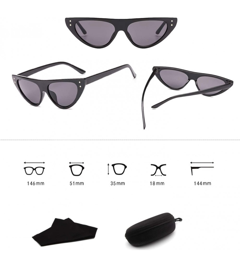 Goggle Cat Eye Clout Goggles Sunglasses Vintage Mod Style Retro Casual Fashion Sunglasses (Color Black) - Black - CU197WAX23U...