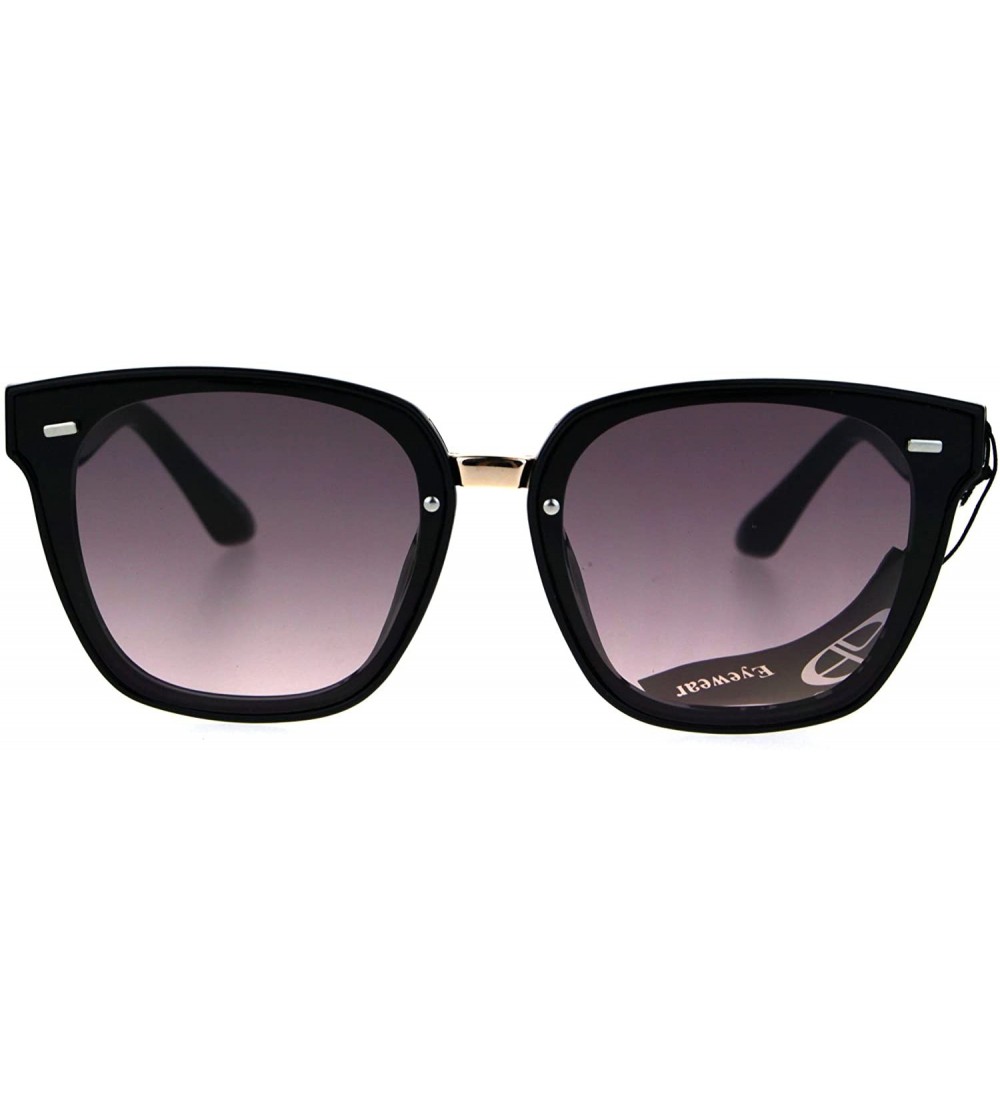 Rectangular Mens Luxury Designer Fashion Horned Panel Lens Sunglasses - Black Smoke - C318694C4UL $17.91