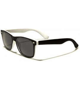 Wayfarer Classic Vintage Retro 80s Fashion Two-Tone Horn Rimmed Sunglasses - Black & White - CA18934O6D7 $22.32