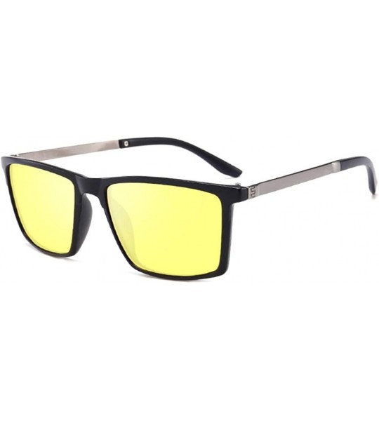 Rectangular Polarized Sports Driving Sunglasses For Men-Square Anti-glare Shade Glasses - G - C1190EDTKN7 $59.22