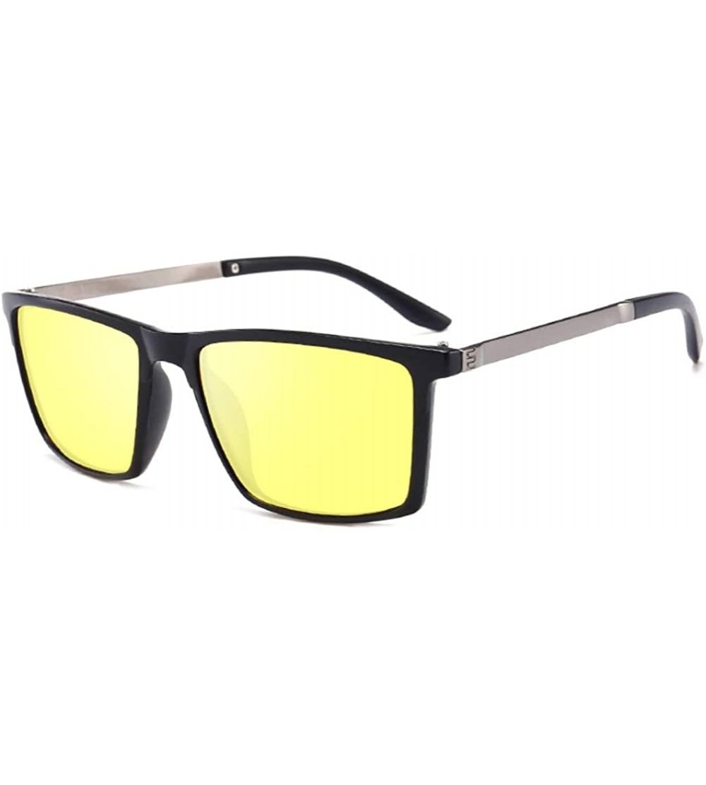 Rectangular Polarized Sports Driving Sunglasses For Men-Square Anti-glare Shade Glasses - G - C1190EDTKN7 $59.22