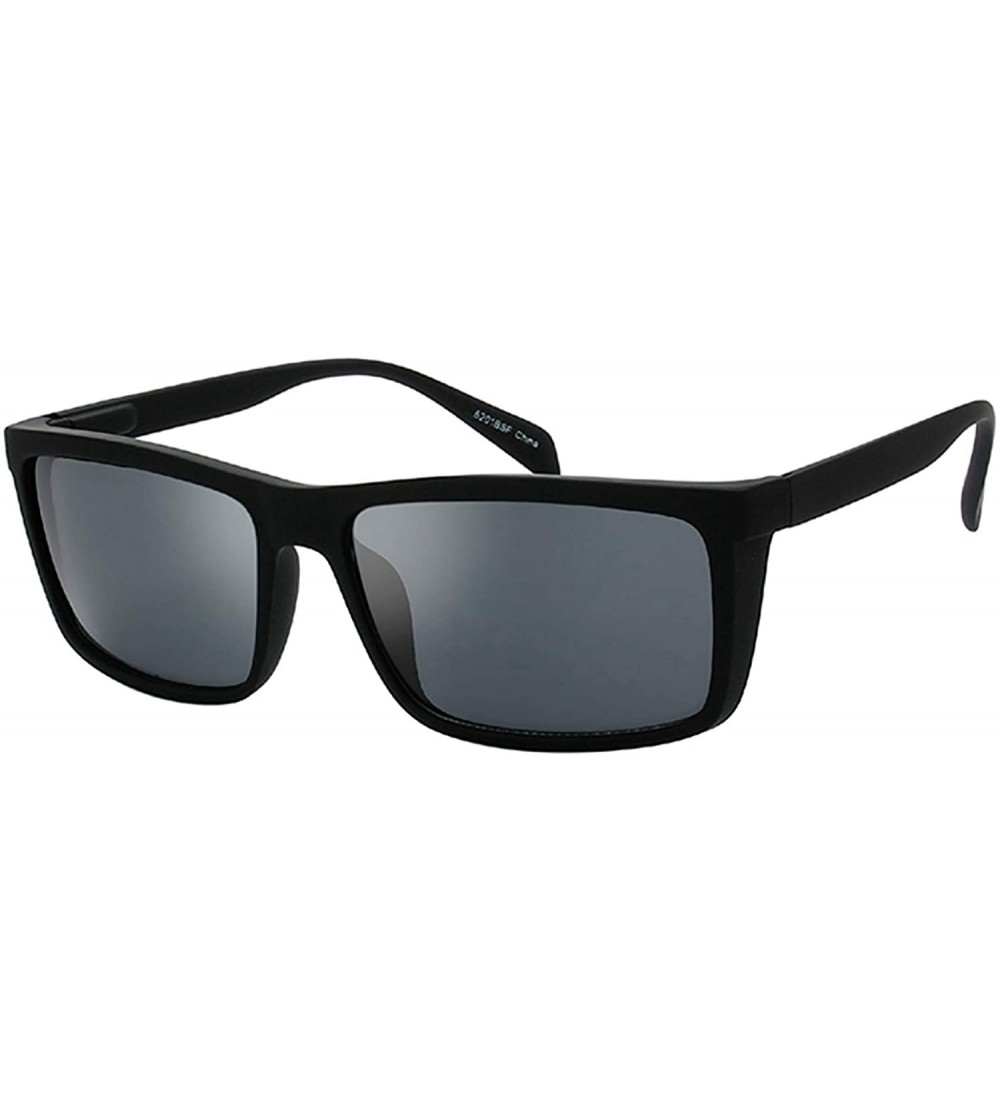 Oversized Urban Fashion Sleek Rectangular Frame Sunglasses - Black - CY18YY2DNOW $18.33