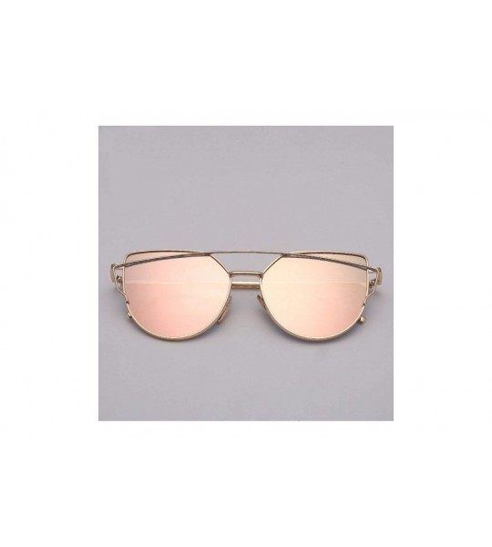 Square 2018 Brand Designer Cat Eye Sunglasses Women Vintage Metal Reflective Glasses Mirror Retro Oculos De Sol Gafas - C0198...