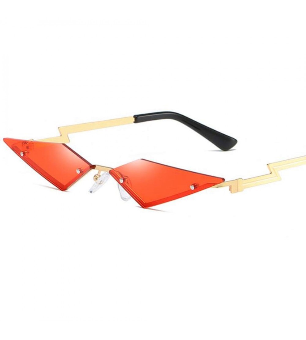 Rimless Luxury Cat Eye Sunglasses Women Female Triangle Sun Glasses Vintage Ladies Eyeglasses Metal Frame (C) - C - C9194UYSQ...