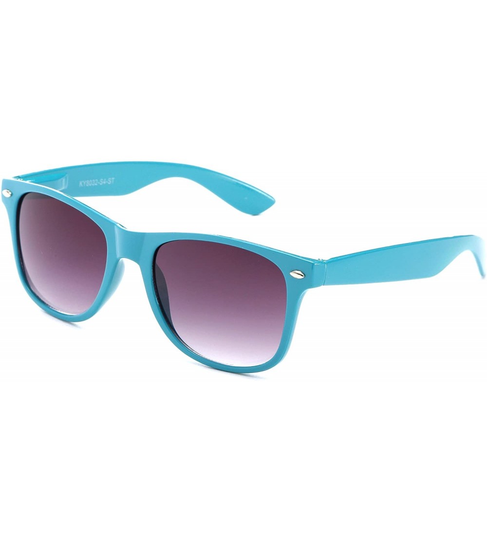 Round Ovarian Cancer Awareness Glasses Sunglasses Clear Lens Teal Colored - 8032 Teal - CR126RPL2P5 $19.04