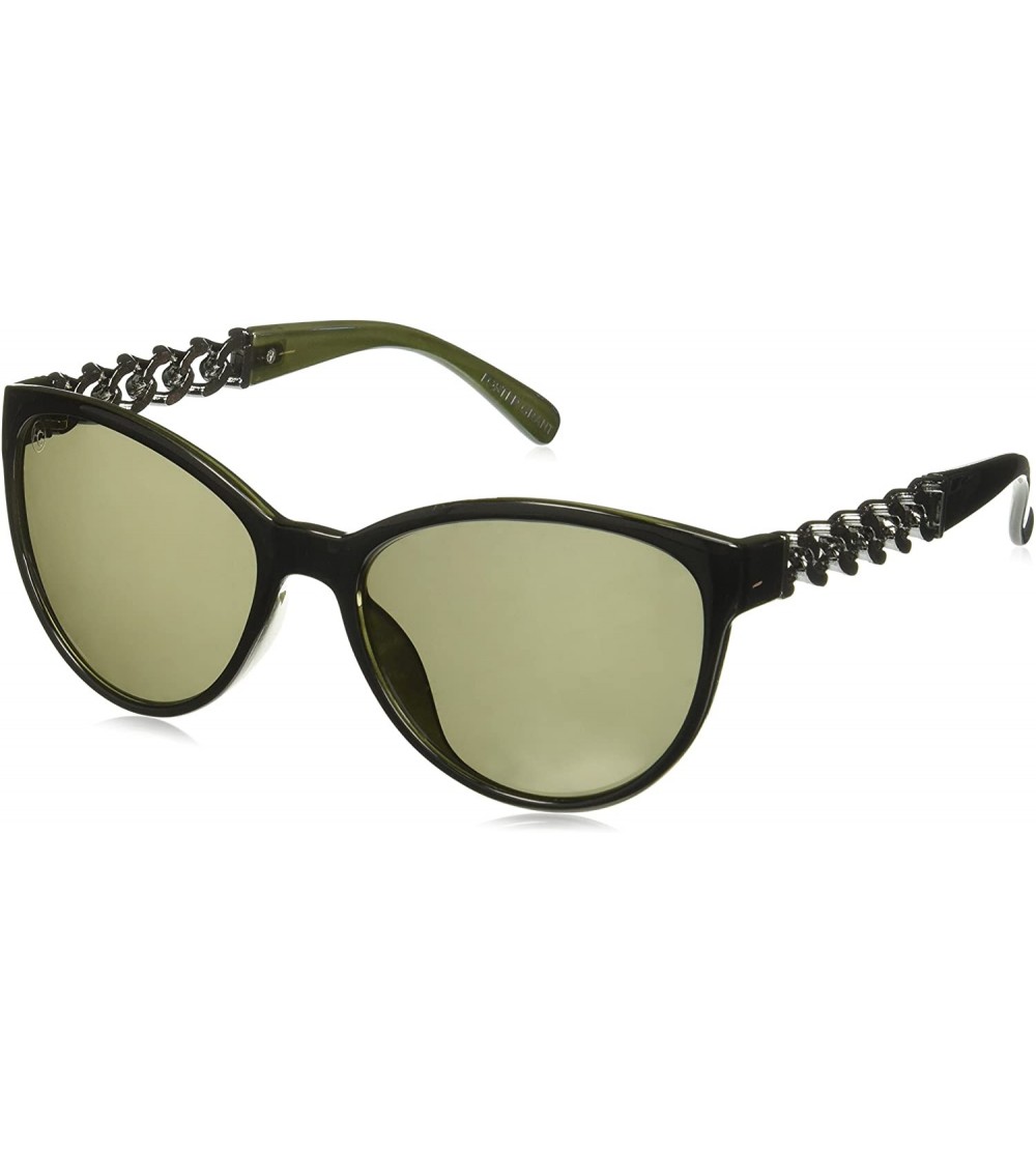 Cat Eye Women's Petra Cat-Eye Sunglasses - Black/Green - CE12O1YL73U $95.13