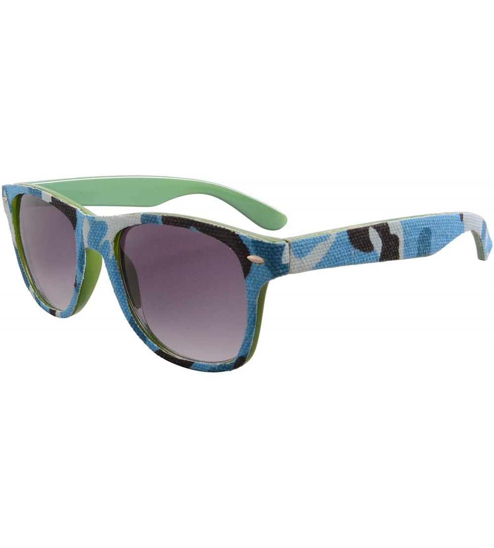 Wayfarer Retro Frame Denim-trimmed Sunglasses UV400 Anti-glare Gradient Sunglasses-5706(yellow-gradient brown) - Green - CC18...