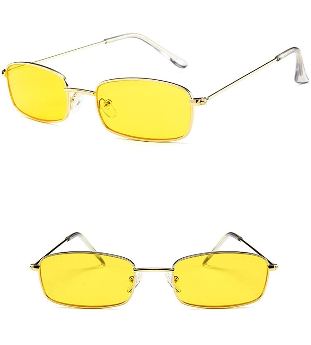 Goggle Vintage Glasses Women Man Square Shades Small Rectangular Frame Sunglasses - CF18O3RT6QE $17.70