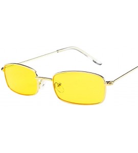 Goggle Vintage Glasses Women Man Square Shades Small Rectangular Frame Sunglasses - CF18O3RT6QE $17.70