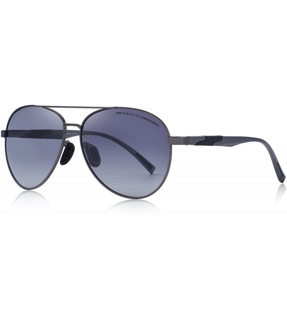 Oversized Men Classic Polarized Sunglasses Aluminum Pilot Sunglasses UV400 S8155 - Gray - C718CC7S3MT $22.71