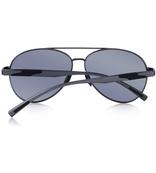 Oversized Men Classic Polarized Sunglasses Aluminum Pilot Sunglasses UV400 S8155 - Gray - C718CC7S3MT $22.71