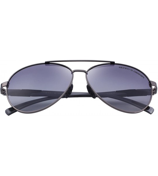 Oversized Men Classic Polarized Sunglasses Aluminum Pilot Sunglasses UV400 S8155 - Gray - C718CC7S3MT $22.71