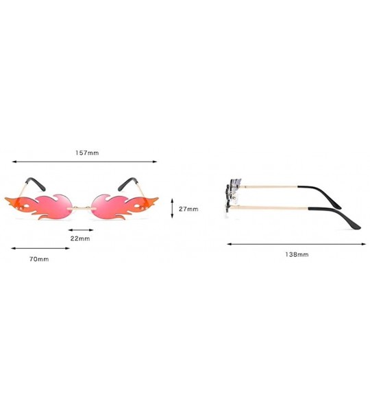 Rimless Rimless Flame Fashion Hipster Steampunk Sunglasses (Silver) - CW1950TA6IM $29.96