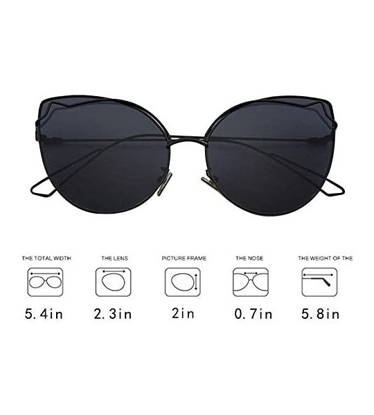 Cat Eye Cat Eye Color Lens Sunglasses Street Fashion Metal Frame Women Sunglasses Sun Protection Eyewear - CC1976OD8RT $27.28