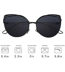 Cat Eye Cat Eye Color Lens Sunglasses Street Fashion Metal Frame Women Sunglasses Sun Protection Eyewear - CC1976OD8RT $27.28