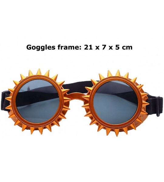 Round Kaleidoscope Rave Goggles Steampunk Glasses with Rainbow Crystal Glass Lens - Orange-new Style - C818GGSXDSW $19.21