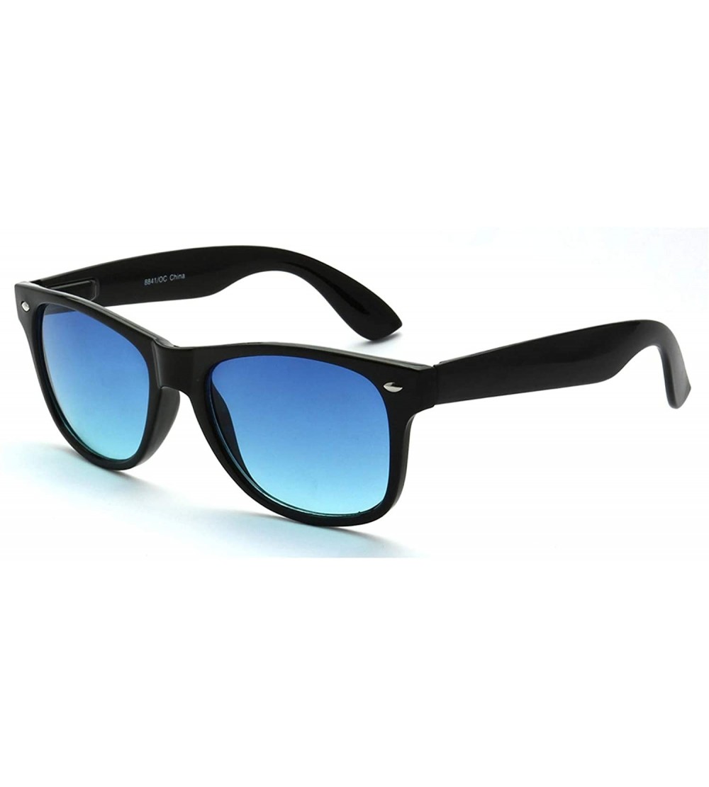 Square Street Fashion Retro Horn Tip Frame Candy Lens Sunglasses - Blue - CA18YXAUGDM $18.08