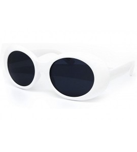 Oval SA122 Original Classic Dark Mod Round Pop Oval Lens Kurt Cobain Nirvana Bold Retro Vintage Sunglasses - White - CC182LMO...