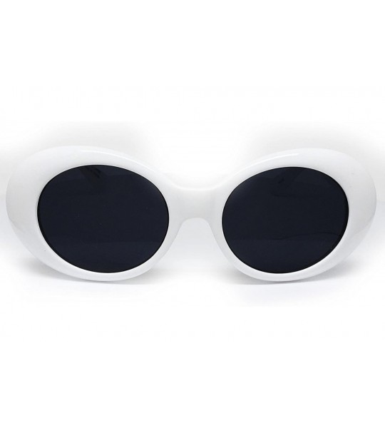 Oval SA122 Original Classic Dark Mod Round Pop Oval Lens Kurt Cobain Nirvana Bold Retro Vintage Sunglasses - White - CC182LMO...