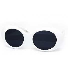 Oval SA122 Original Classic Dark Mod Round Pop Oval Lens Kurt Cobain Nirvana Bold Retro Vintage Sunglasses - White - CC182LMO...