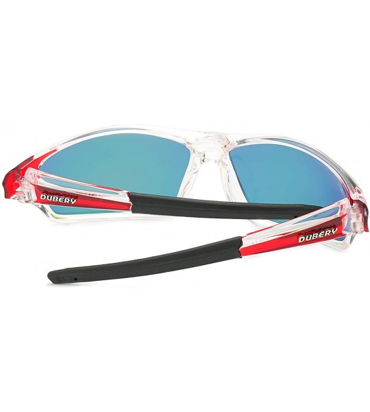 Oversized Sport Polarized Sunglasses for Men UV Protection Driving Fishing Sun Glasses D620 - Red/Red - CR18W465KCL $33.67