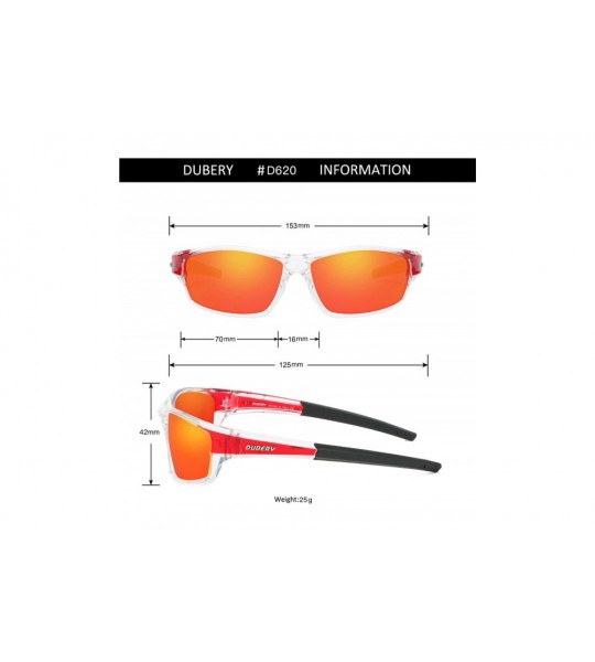 Oversized Sport Polarized Sunglasses for Men UV Protection Driving Fishing Sun Glasses D620 - Red/Red - CR18W465KCL $33.67