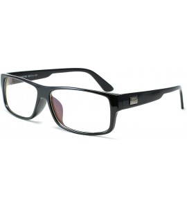 Square Unisex Retro Squared Celebrity Star Simple Clear Lens Fashion Glasses - 1836 Black - CO11T16JV6P $19.22