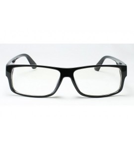 Square Unisex Retro Squared Celebrity Star Simple Clear Lens Fashion Glasses - 1836 Black - CO11T16JV6P $19.22