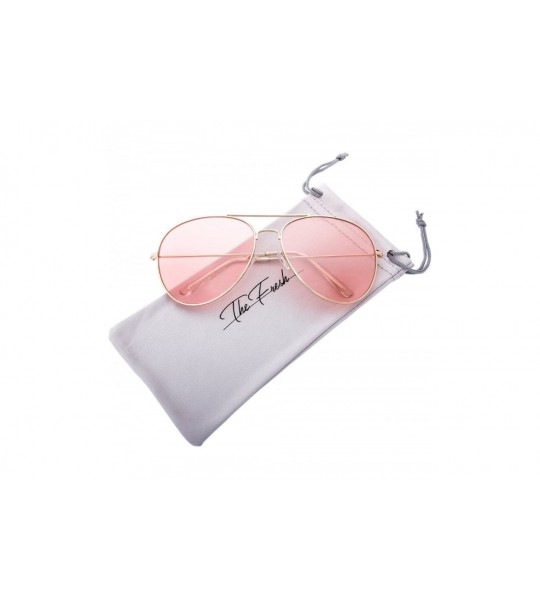 Aviator Classic Aviator Frame Light Color Lens XL Oversized Sunglasses Gift Box - 3-glod - CO1867DYKQQ $20.43