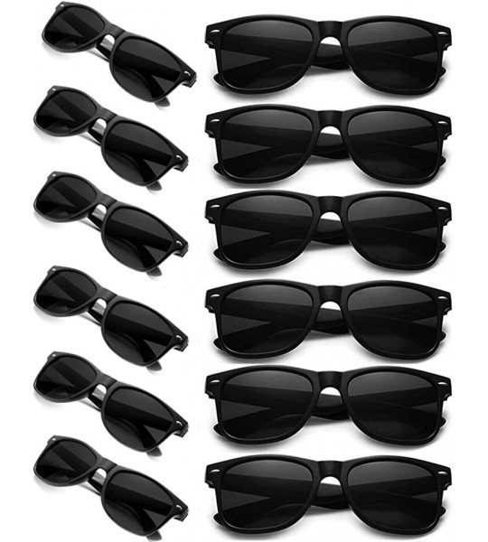 Square Bulk 12 Pack Neon Retro Sunglasses Unisex Adult Kids Party Favors Decor Glasses - Adult Black - C818ENM5HIZ $35.97