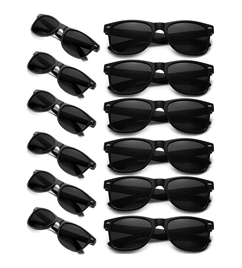 Square Bulk 12 Pack Neon Retro Sunglasses Unisex Adult Kids Party Favors Decor Glasses - Adult Black - C818ENM5HIZ $35.97