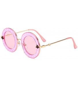 Goggle Little Bees English Letter Women Sunglasses Designer Retro Round Sun Glasses Female UV400 Ladies Eyewear - C018XZSTSOI...