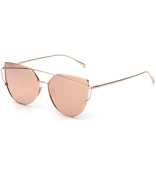 Cat Eye Pink Vintage Mirror Female Women Cat Eye Sunglasses Brand Designer Ladies Sun Glasses Oculos Feminino - C2 - CA197Y7R...